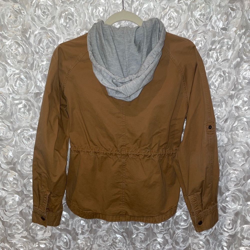 Brown Jacket with Attached Hoodie Lining - Picture 3 of 3